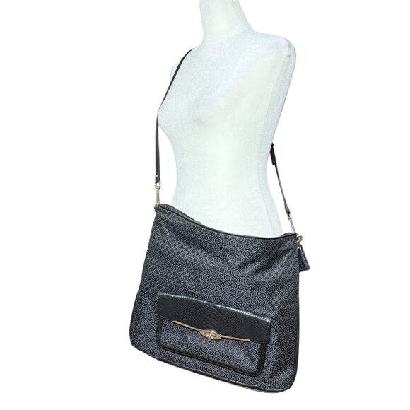 Coach Madison Art Hobo Handbag‎ Pearlescent Signature Crossbody Shoulder Purse - Picture 1 of 15